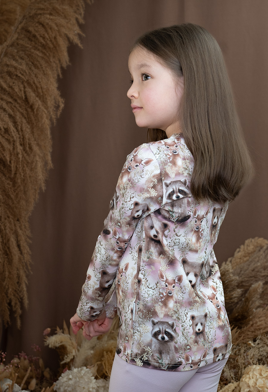 Neva paita, Forest animals pink - Image 3